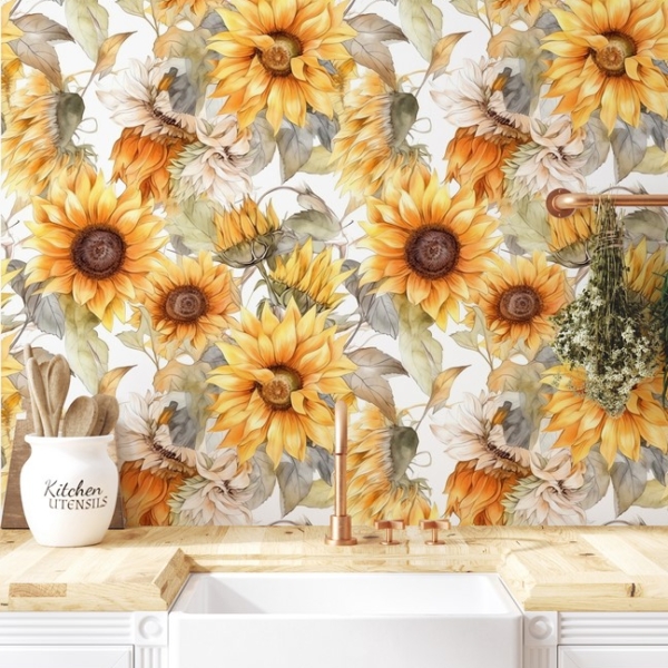 Fototapet Solrosornas uttrycksfullhet