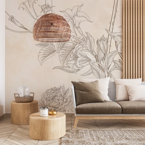 Fototapet Minimalismens skönhet i beige