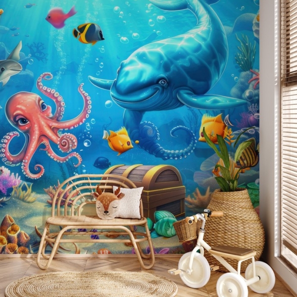 Fototapet Undervattensäventyr med havsbor