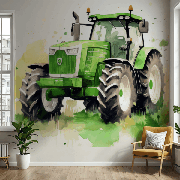 Fototapet Fältets gröna titan