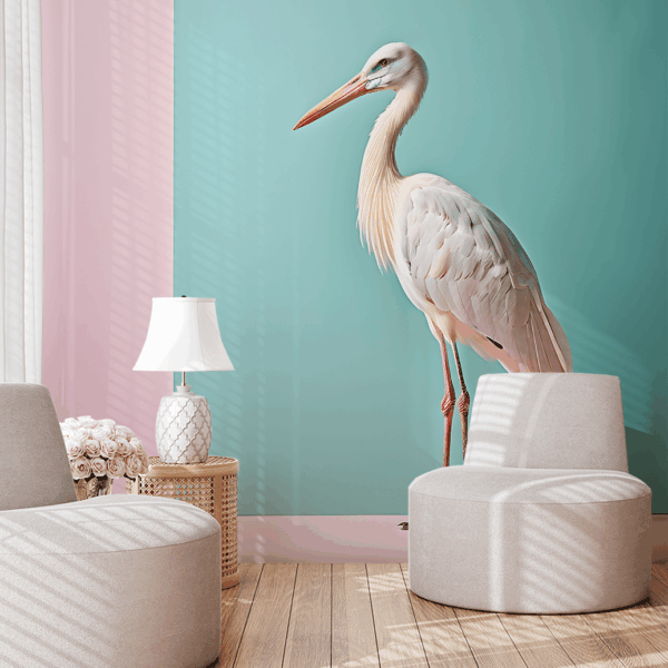 Fototapet Pastellfärgad eleganskrana