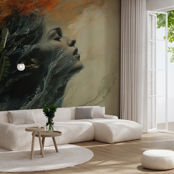 Fototapet Kvinnligt porträtt i abstraktion