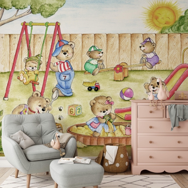 Fototapet Nallebjörnens lekplats