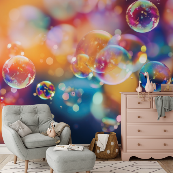 Fototapet Färgglada bubblor