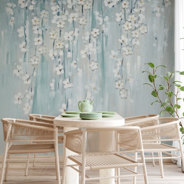 Fototapet Bland de ömtåliga blommorna