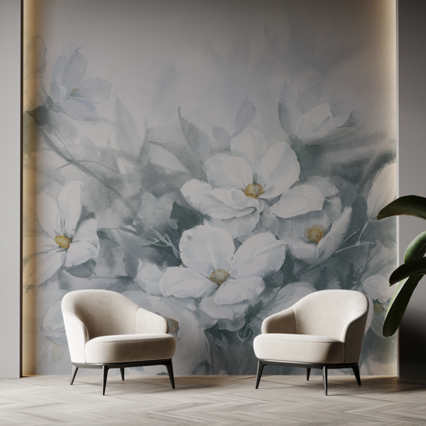 Fototapet Morgondimmablommor