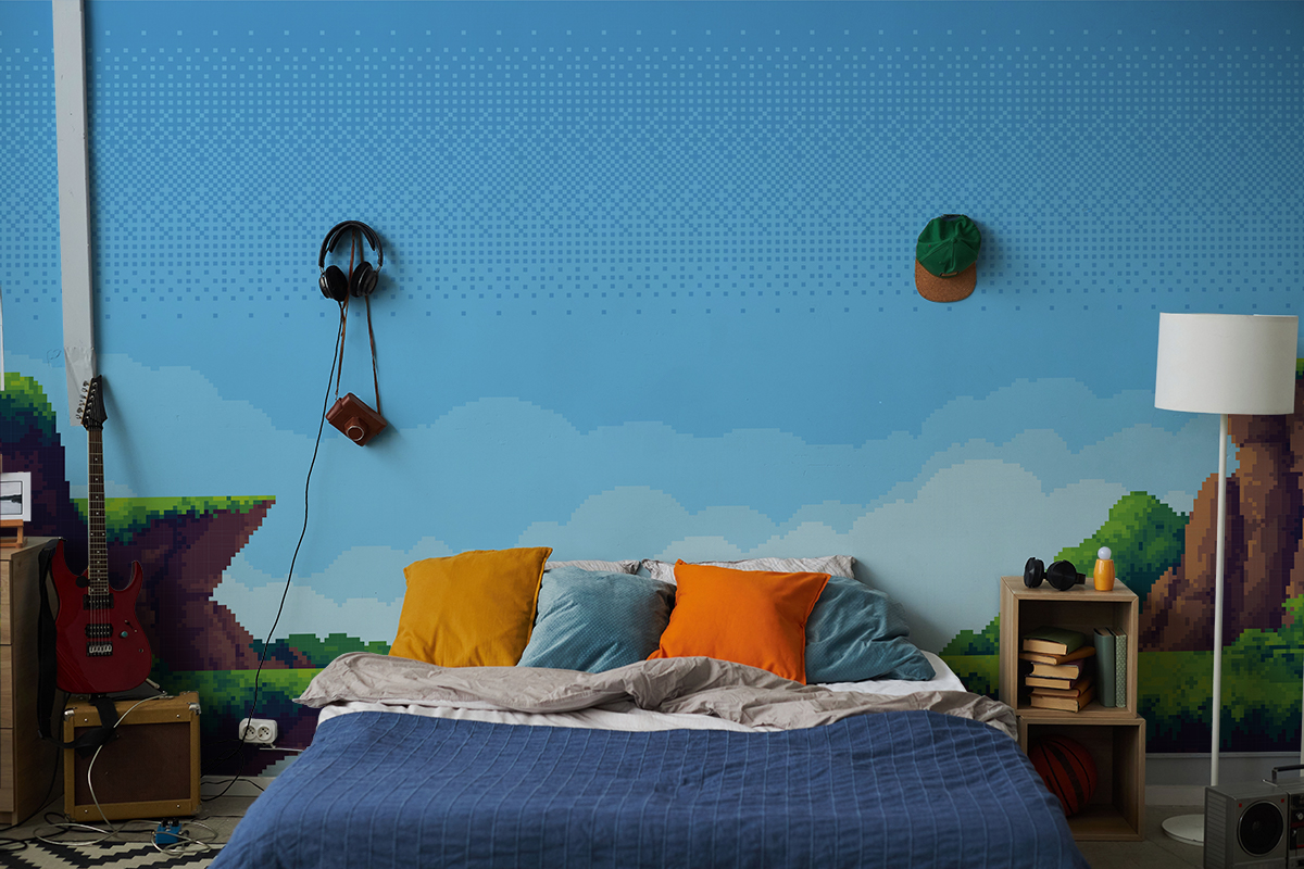 Fototapet Pixel Cloud-plattformar