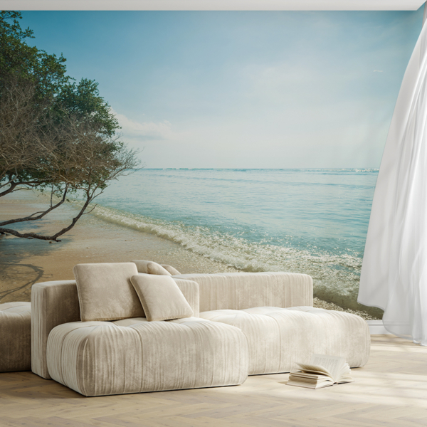 Fototapet Stranden under träden