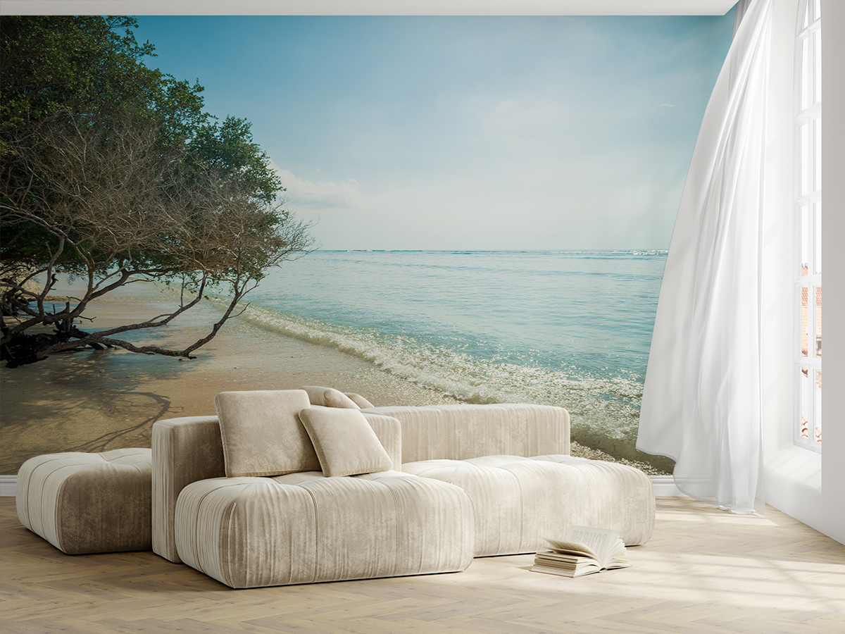 Fototapet Stranden under träden