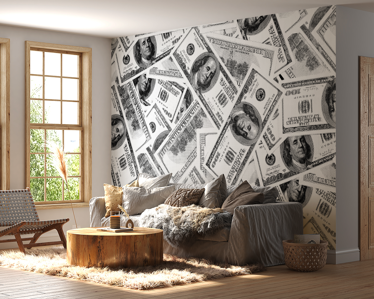 Fototapet Spridda dollar