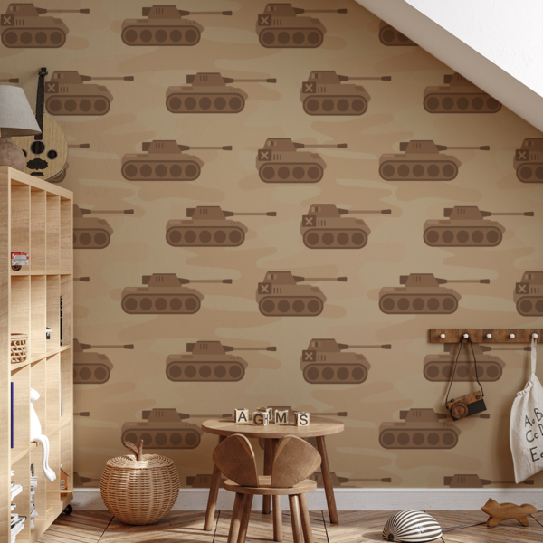 Fototapet Beige kamouflage linnen