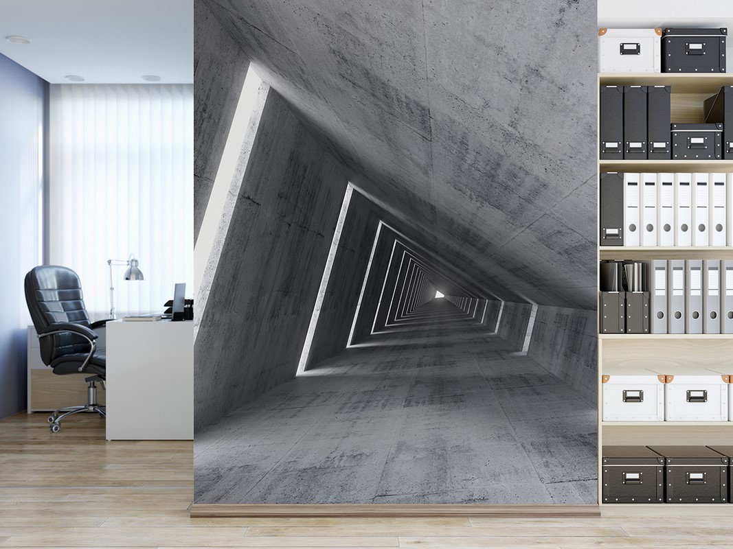 Fototapet Betongkorridor 3D