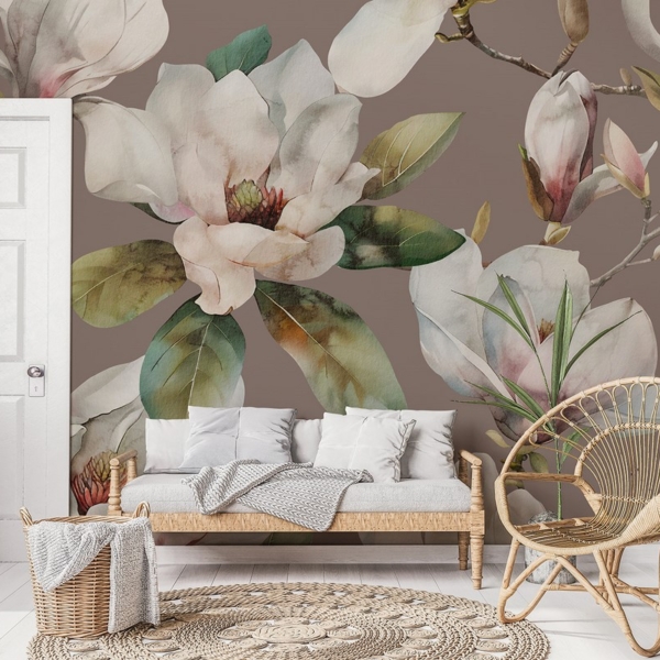 Fototapet Vita magnolior