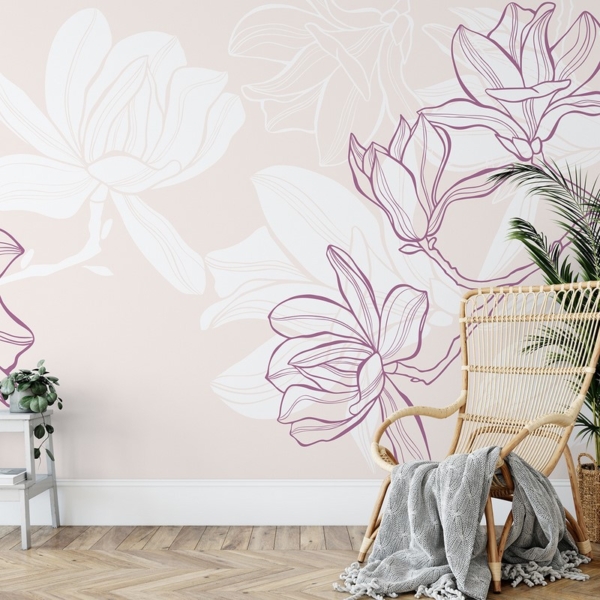 Fototapet Magnolior i konturen