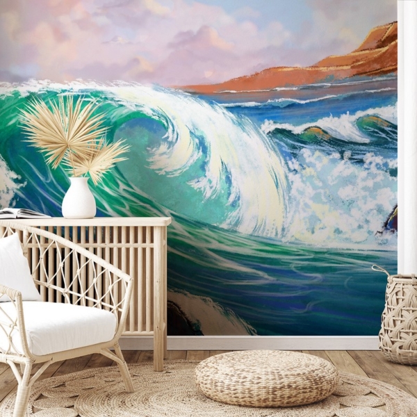 Fototapet Måleriskt oceaniskt element