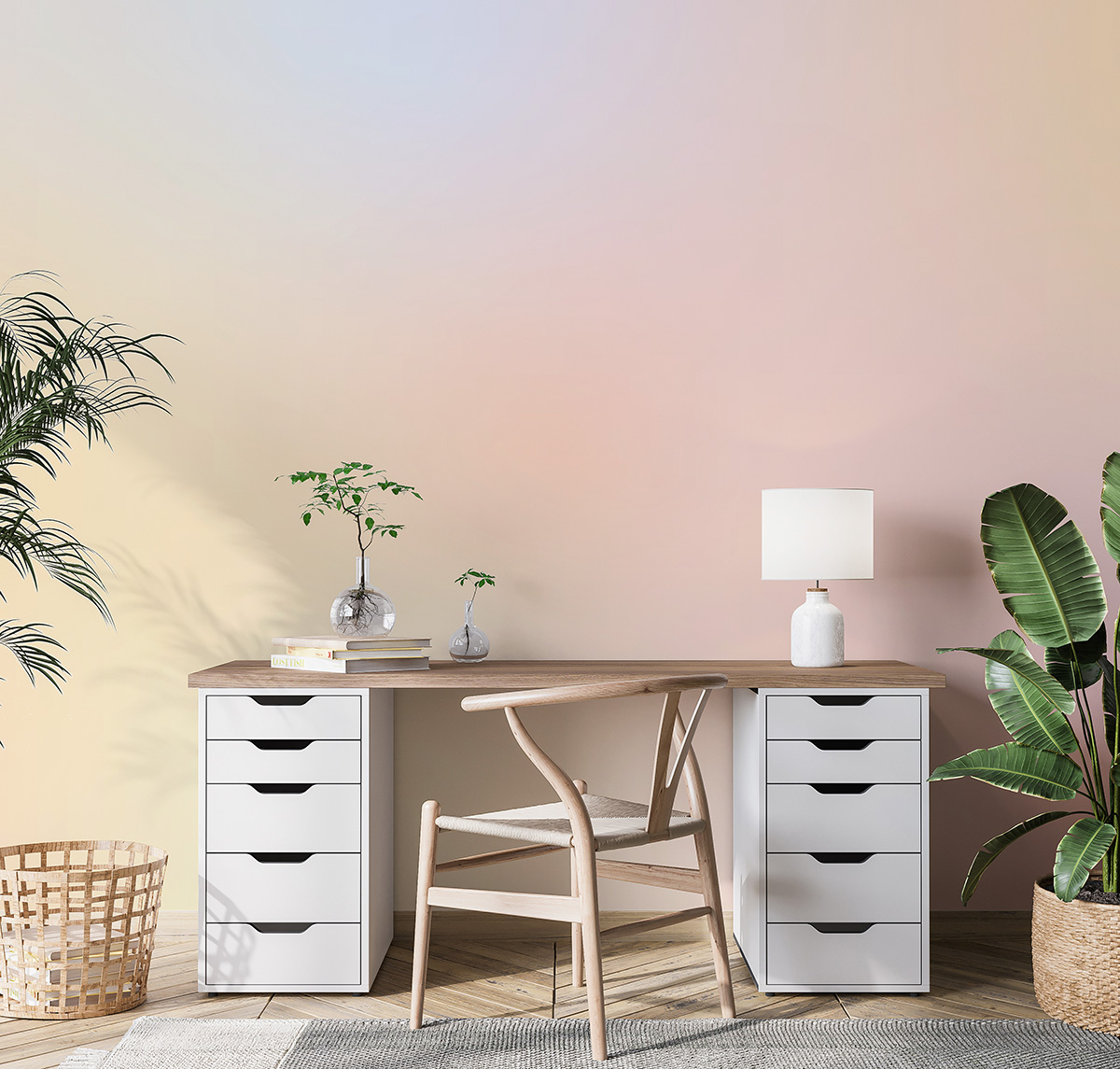 Fototapet Ombre i puderfärgade toner