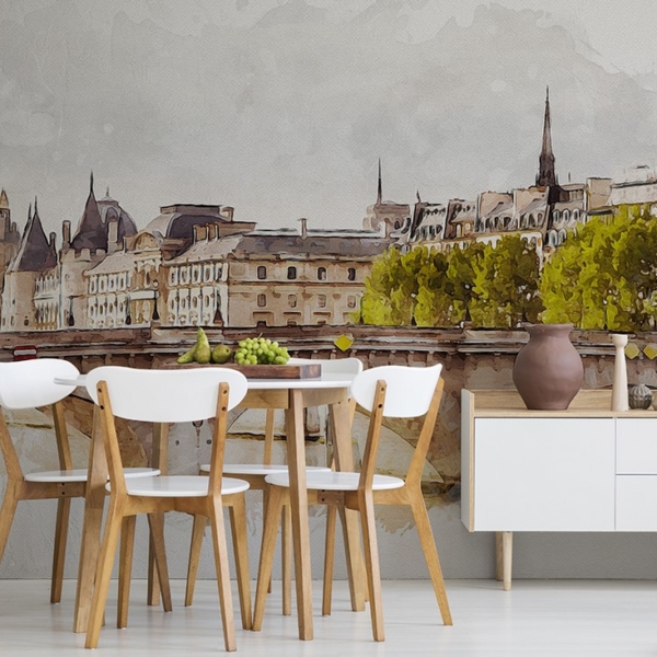 Fototapet Paris vid Seine