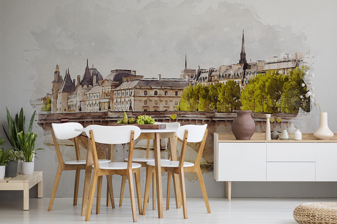 Fototapet Paris vid Seine