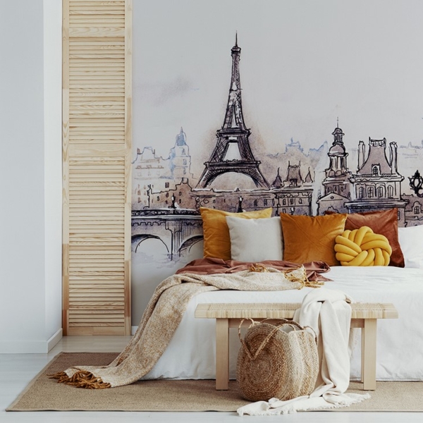 Fototapet Paris i skiss