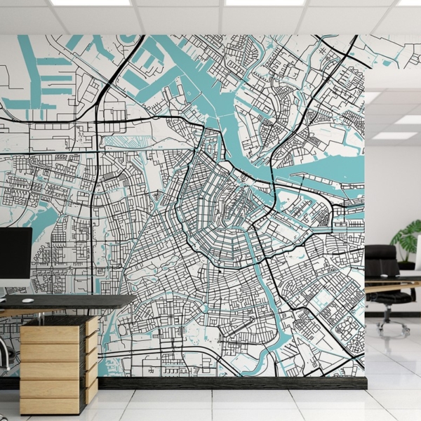 Fototapet Amsterdams stadskarta