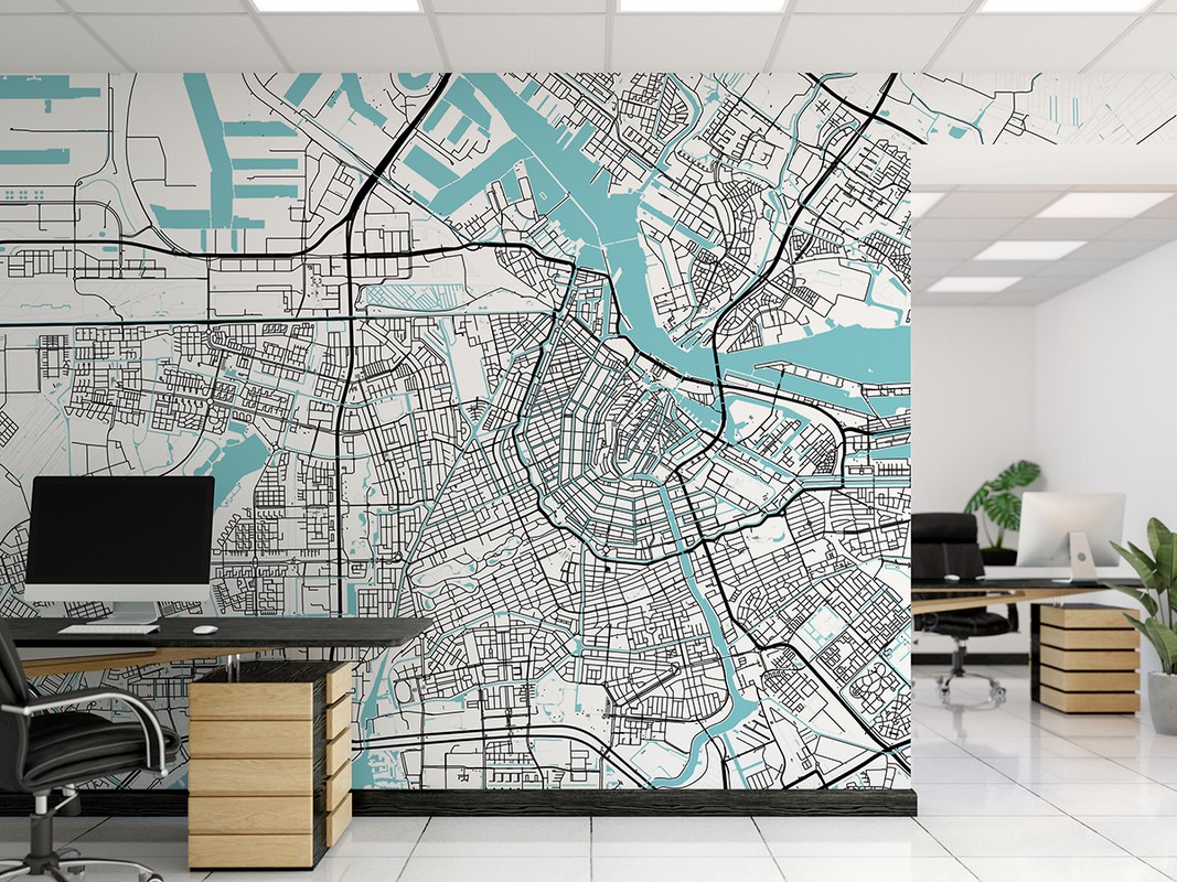 Fototapet Amsterdams stadskarta