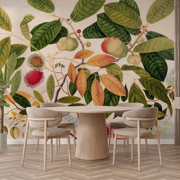 Fototapet Rambutan och exotiska frukter