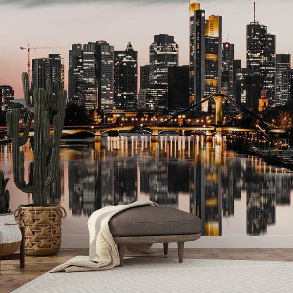 Fototapet Frankfurts stadssilhuett