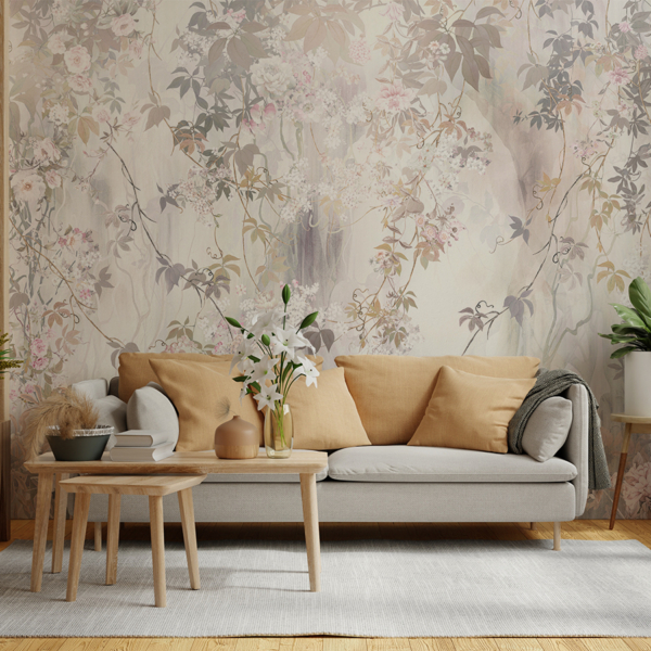 Fototapet Gardin av små blommor