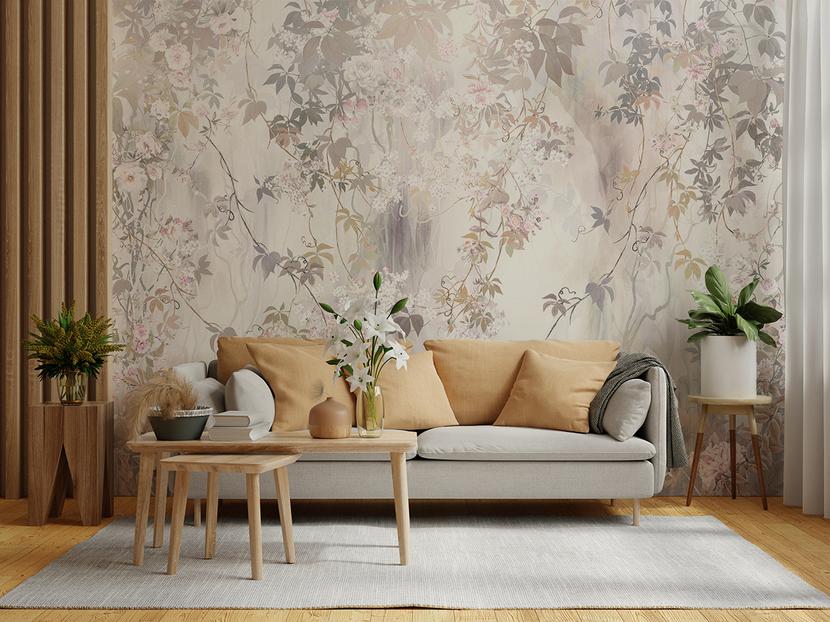 Fototapet Gardin av små blommor