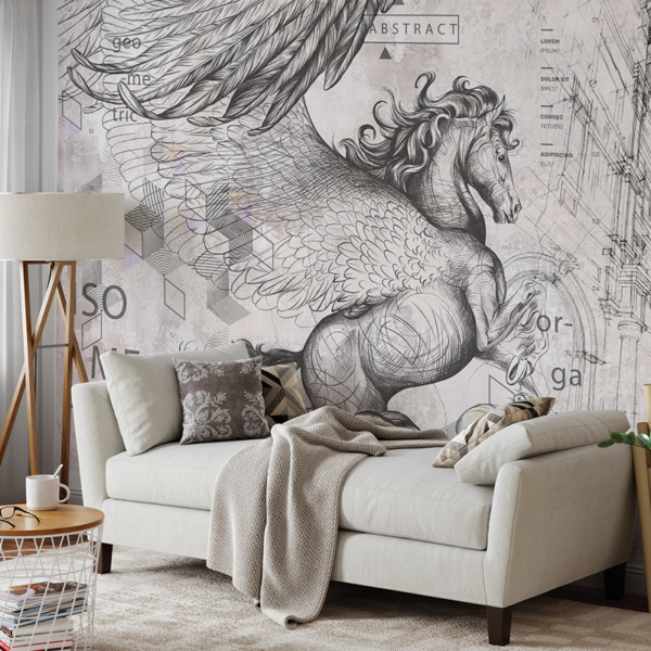 Fototapet Pegasus – den bevingade hästen