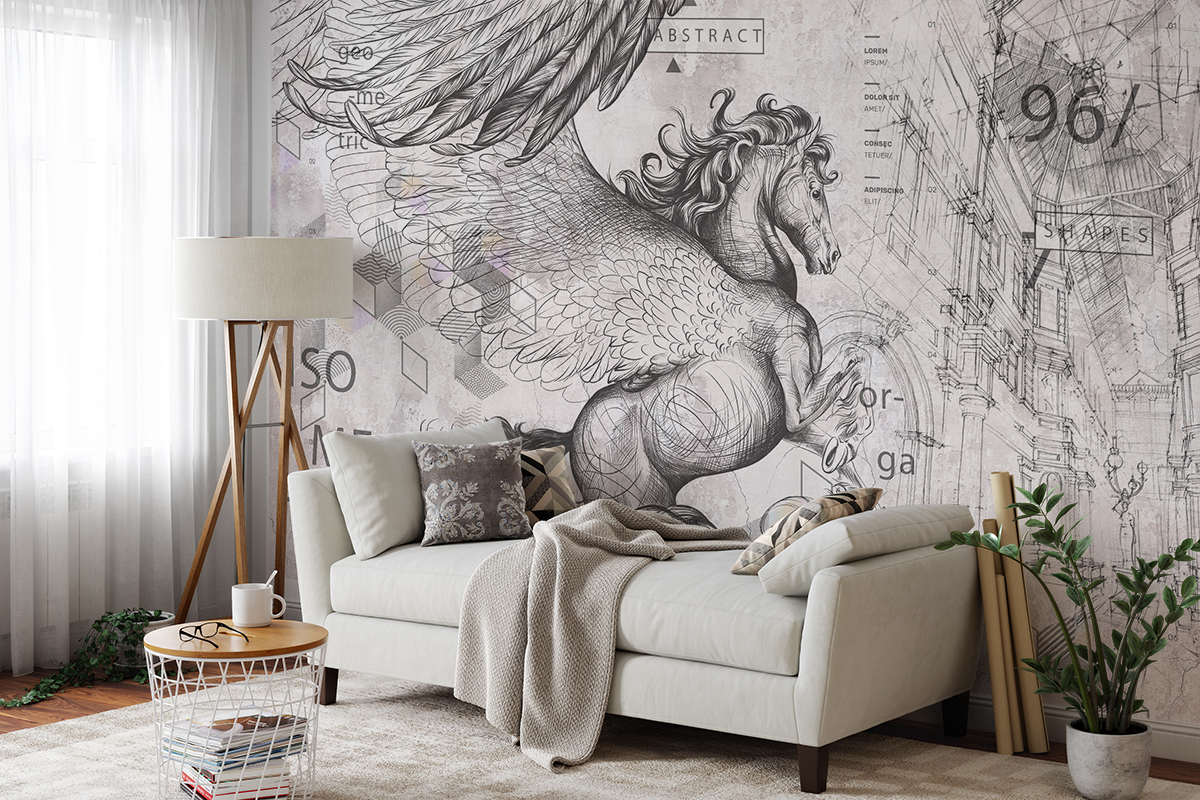 Fototapet Pegasus – den bevingade hästen